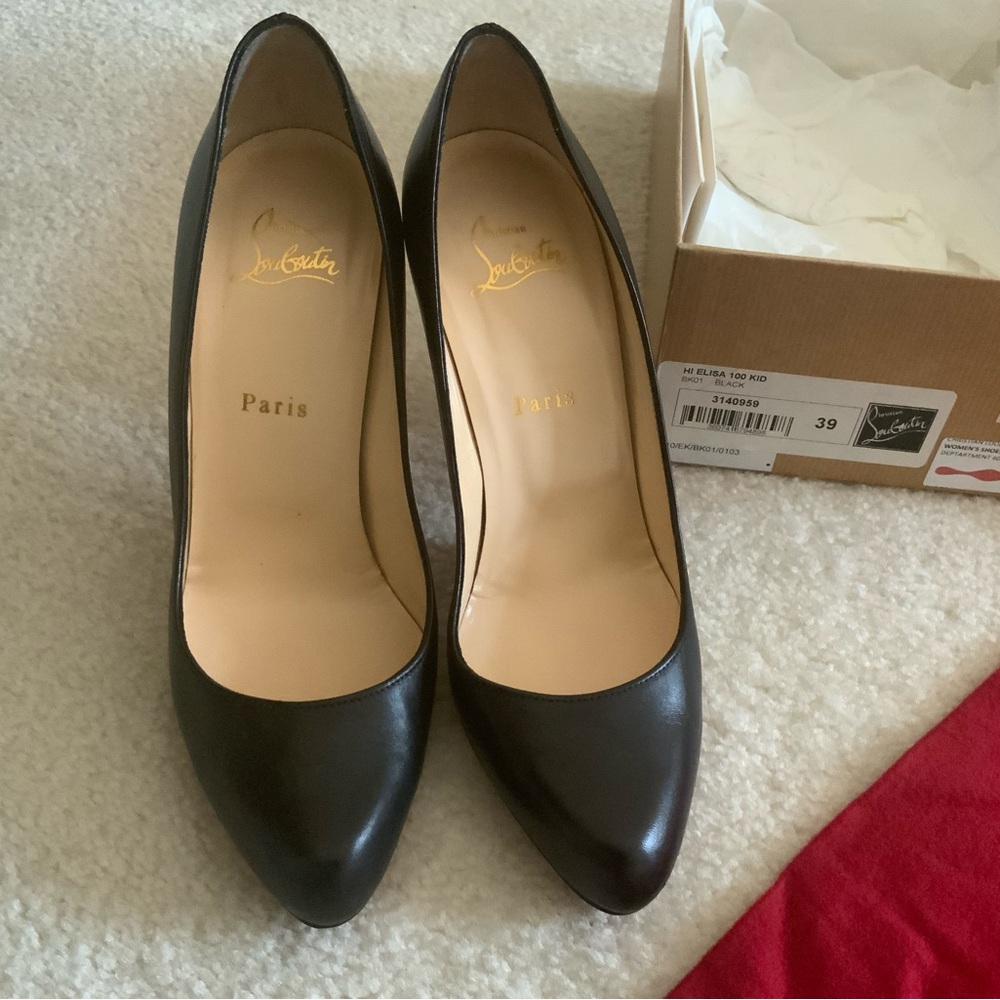 Christian Louboutin Black Leather Heels